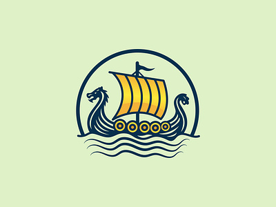 Golden Sail Viking Longship logo dragonboat emblem emblem logo exploration heritage logo logo design longship maritime medieval mythology nordic norse sailing seavoyage viking