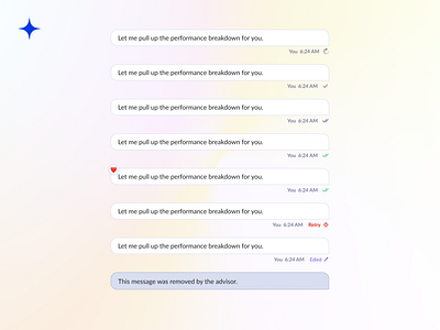 Chat Message States — CRM Microinteractions chat chatui crm designsystem designsystemtokens fintechdesign interactiondesign interface message microinteractions productdesign prototype tokens ui uidesign uiux userexperience ux uxdesign