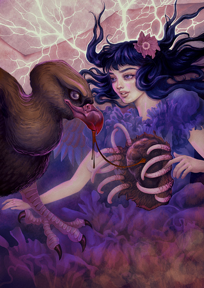 Alice in Vultureland character design editorial illustration