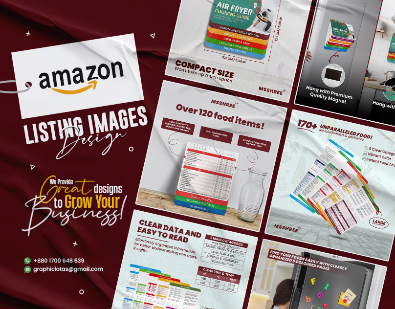 Amazon Listing Images for Air Fryer Cooking Guide a content a plus content amazon amazon ebc amazon listing amazon listing image amazon product listing design infographic listing listing design listing images listing images design product infographic