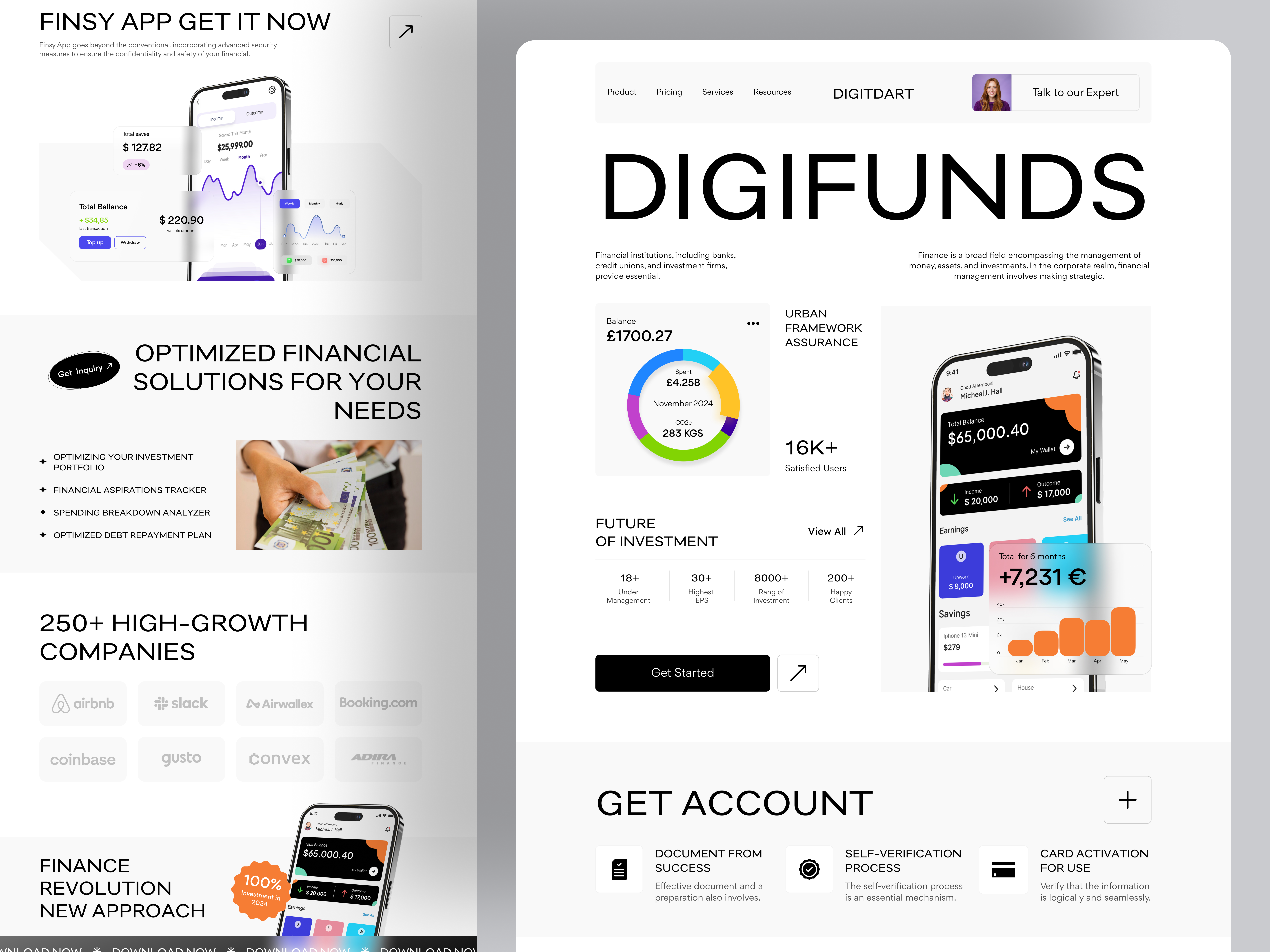 Example of Investment & Banking App UI – Clean Fintech Web Design