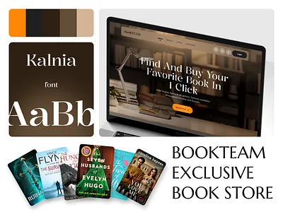 Book Team - Exclusive Book Store books branding cozy design e store illustration library logo ui ux web website