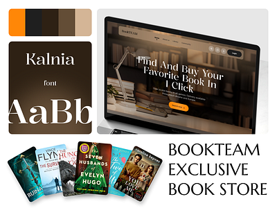 Book Team - Exclusive Book Store books branding cozy design e store illustration library logo ui ux web website