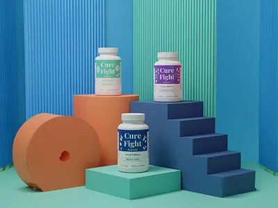 Cure Fight Supplement Label Design bottle label design cure fight supplement label label design landing page product label design supplement label design ui ux web design web development website design