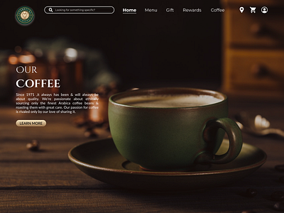 Landing Page of Starbucks Coffee app branding dailyui design graphic design illustration logo ui ux vector