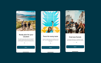 Onboarding for travel app app design ui