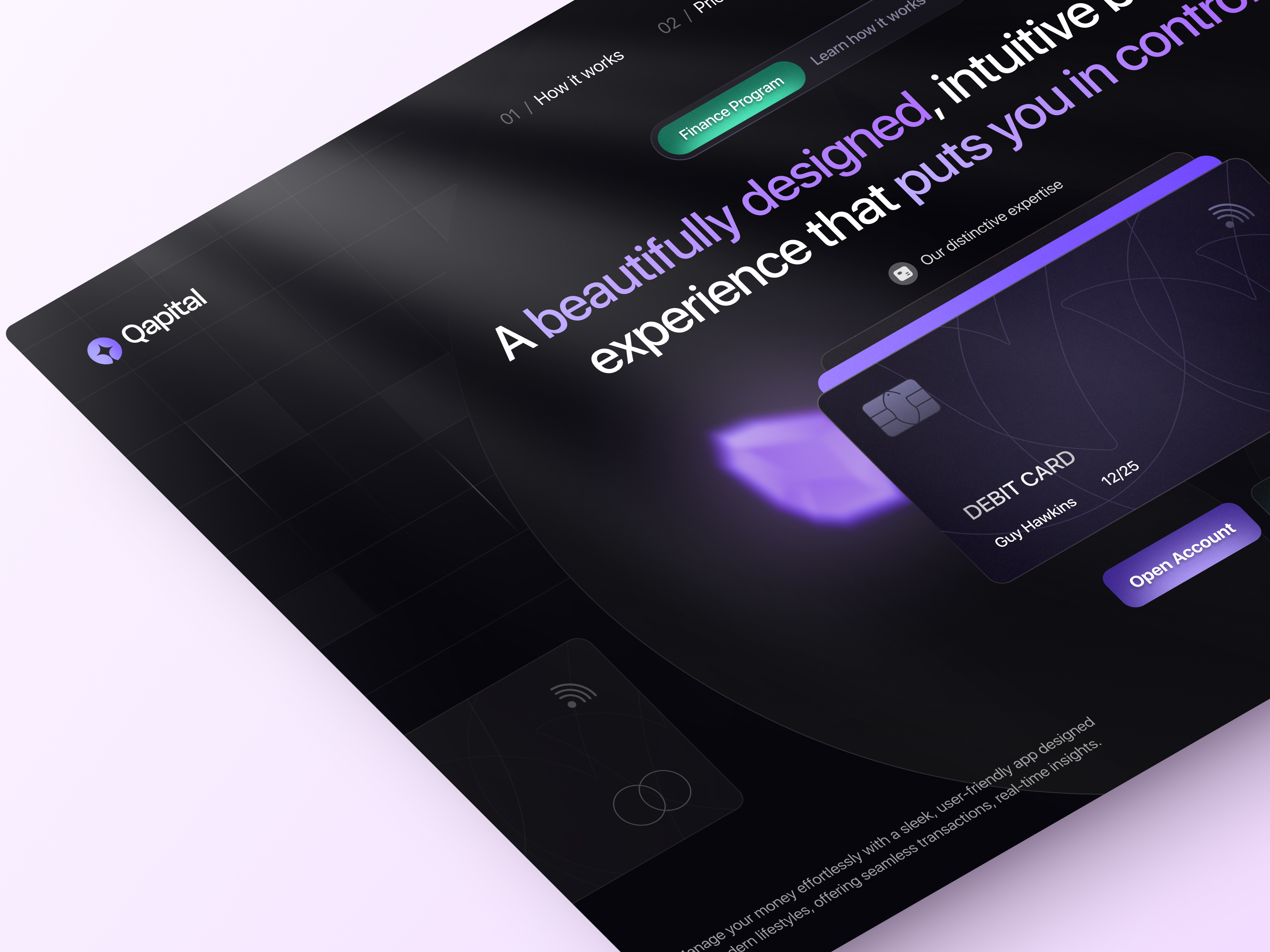 Web design for Fintech, Digital Banking design interface platform product service startup ui ux web website