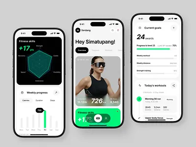 Serdang Mobile App - Fitness Health Dashboard appdesign bold branding dashboard design elegant energy fitness health minimalist mobile modern platform professional sport sporty ui unique ux workout