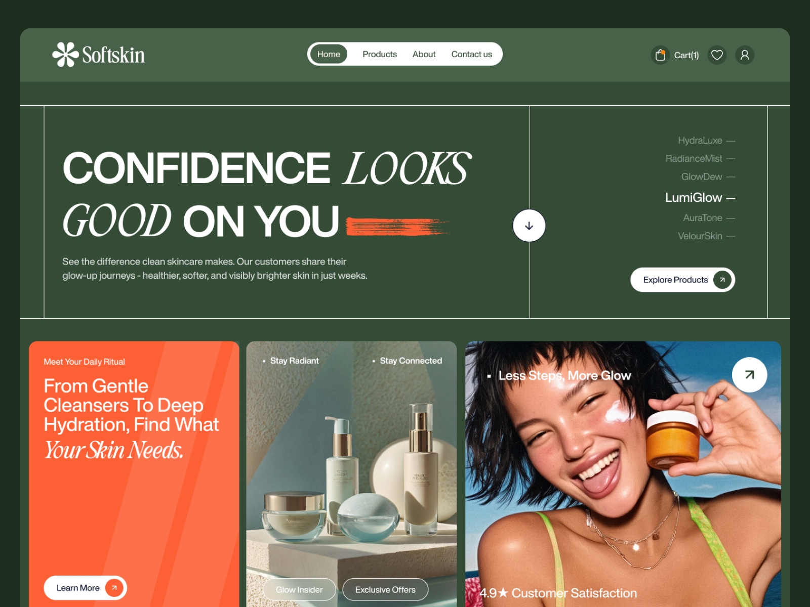 A Modern Skincare eCommerce Website for Soft, Healthy Skin 2026 design ecommerce branding ecommerce development ecommerce website shopify design skincare app ui skincare consultation skincare ecommerce skincare header shot skincare hero section skincare landing page skincare product website techwitpro trendy design uiux webflow development website development