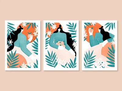 An orange place graphic design illustration orange plants poster procreate spring vibes