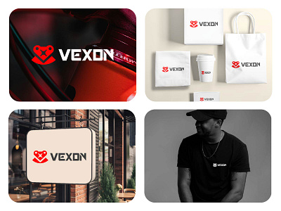 vexon Logo design 3d bold branding confidence creativity graphic design logo modern motion graphics technology vexon vexon is a bold