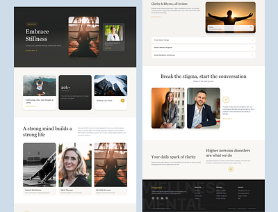 Hugmind — Wellness, Therapy & Meditation UI/UX Design health landing page mind relaxation web design website website design wellness