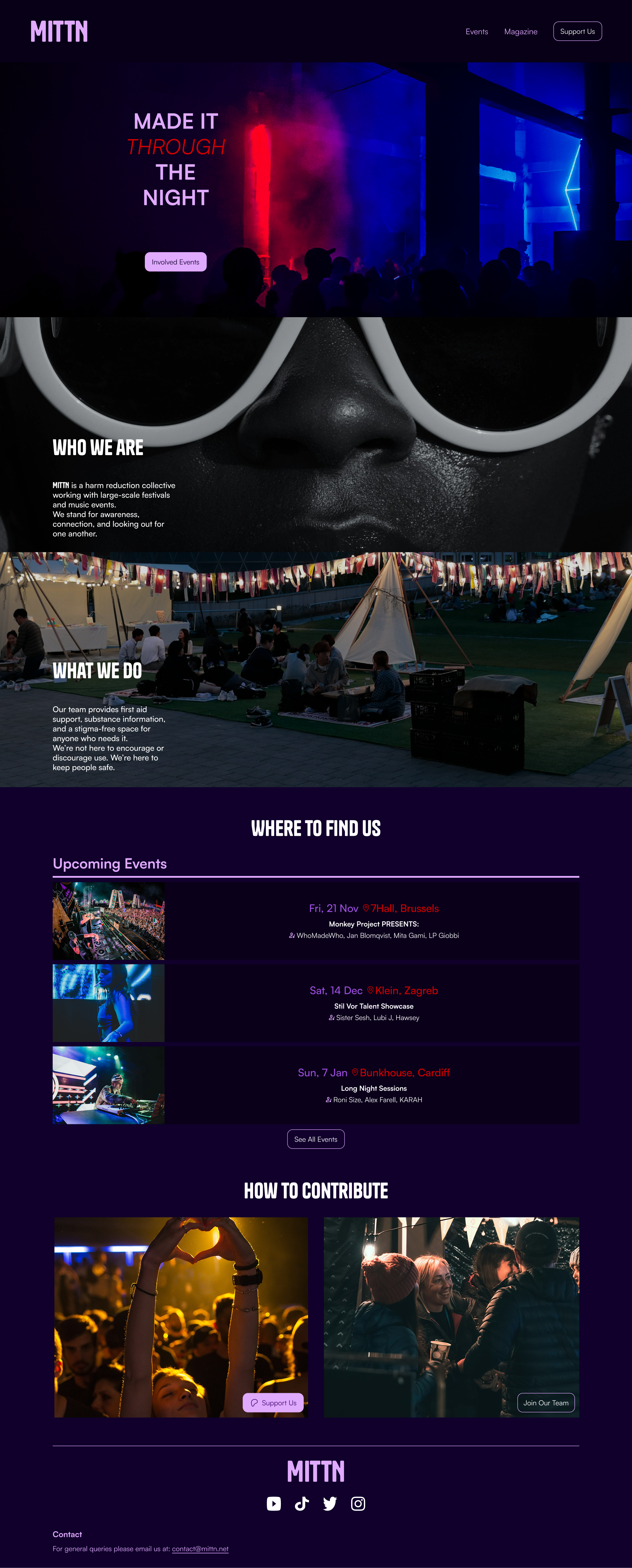 MITTN - Harm Reduction Collective Homepage Design branding design landing page ui web