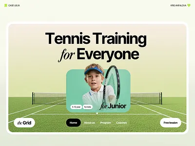 Tennis Club Website — Landing Page for Lessons, Coaches animation clean ui hero section design homepage junior tennis program kids sports website landing page modern web design sports academy landing page sports website design tennis club website tennis coaching website training schedule ui ui ui ux design webdesign website