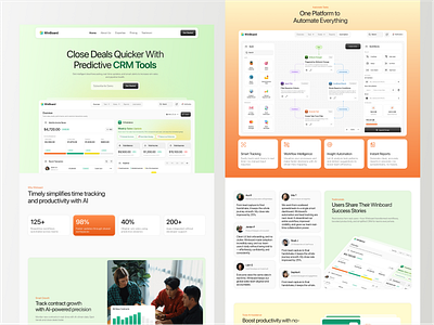 Modern CRM AI Landing Page admin panel ai agent ai platform analytics b2b crm crm technology crm website customer experience data ai data analytics homepage landing oage marketing saas saas landing page saas website startup ui website