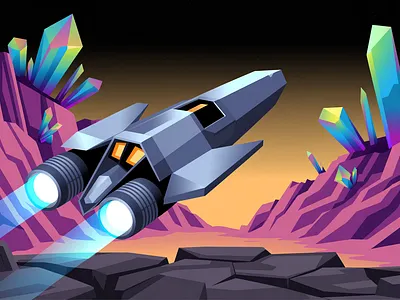 Exploration & Discovery: The Frontier Asset adventure art commission camping concept art environment game art illustration landscape illustration low poly mountain new frontiers outdoor scifi art spaceship tech art travel vector vector illustration web world building