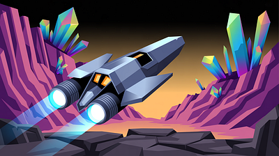 Exploration & Discovery: The Frontier Asset adventure art commission camping concept art environment game art illustration landscape illustration low poly mountain new frontiers outdoor scifi art spaceship tech art travel vector vector illustration web world building