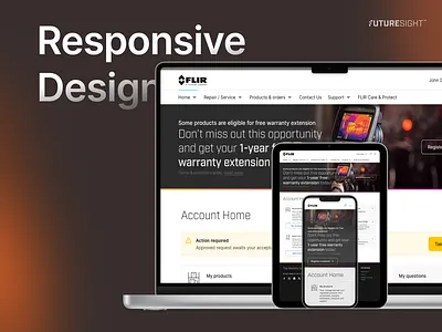Flir Portal. Responsive Design branding digital agency optimizely ui ux