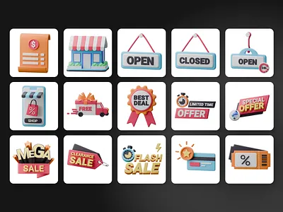 3D Black Friday Illustrations 3d black friday branding design graphic design icons illustration ui ux