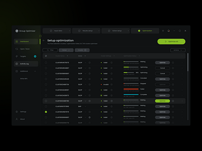 Group Optimizer App / Desktop Main Page actuarial ai analytics big data clean ui dashboard data visualization desktop app enterprise software fintech information design insurance interface design machine learning minimal design optimization product design saas design uiux design web application