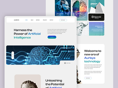 Aurisys Website Design – Modern AI Experience ai company ai website artificial intelligence blue color palette clean ui corporate website digital agency design dribbble design futuristic ui homepage concept landing page design modern web design responsive design tech branding tech website ui inspiration ui ux design web design website mockup website template