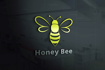 Honey Bee Logo Design 3d branding design graphic design honeybee illustration logo mockups