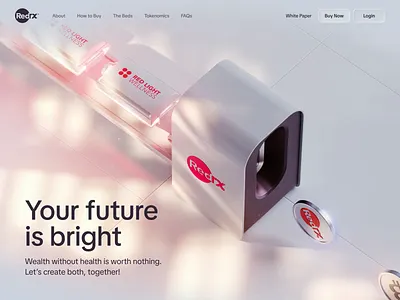 Red Rx Landing page web design 3D Animation 3d 3d animation ai agents coin e commerce finance fintech hero hero section homepage icons landing landing page web web design web3 webdesign website