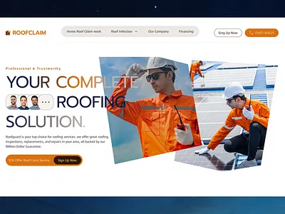 Roof Claim Service Website & Landing Page company website home roof website home service home service ui home service website property property management property service roof claim service landing page roof claim service website roof top website roofing work