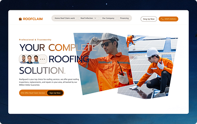 Roof Claim Service Website & Landing Page company website home roof website home service home service ui home service website property property management property service roof claim service landing page roof claim service website roof top website roofing work