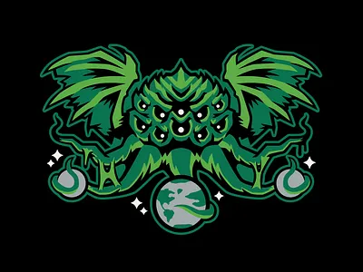 Cthulhu cosmic creature cthulhu eldritch horror illustration lovecraft monster planet planets scary space stars vector