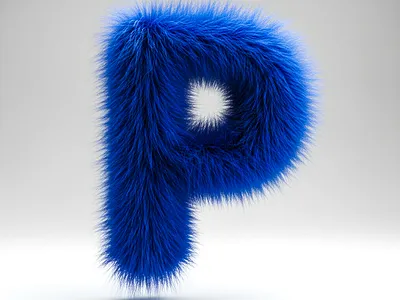 P – Royal Blue Furry Letter Experiment