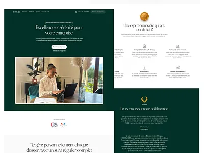 Landing page : accounting firm accounting branding class colors gold green landing page logo premium webdesign
