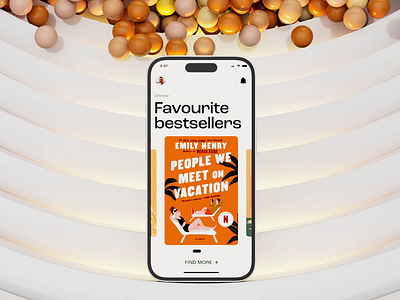 Books Mobile App 3d animation books bubbles c4d cinema4d graphic design motion graphics ui