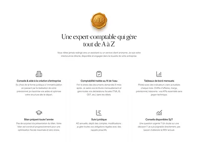 Features section - Accounting firm landing page accounting branding colors finance graphic design landing page ui webdesign webflow website