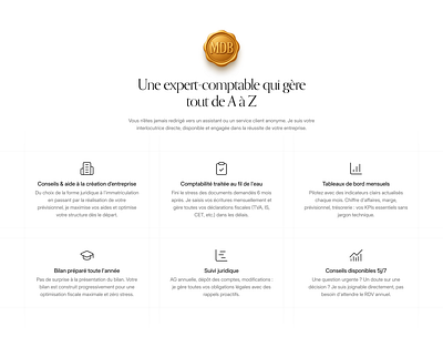 Features section - Accounting firm landing page accounting branding colors finance graphic design landing page ui webdesign webflow website