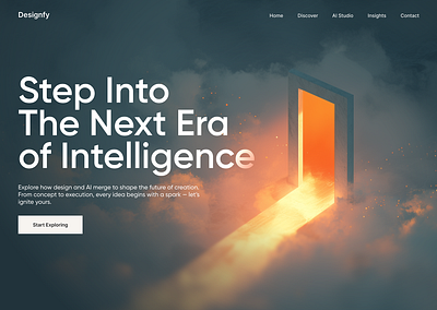 Hero Concepts for a Future Focused AI Platform ai artificial intelligence header design hero design landing page design open ai platform saas service software ui design ui ux ux design virtual assistant web web design web design inspiration website