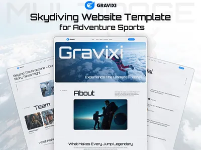 Gravixi – Skydiving Astro Template for Adventure Sports astro bootstrap css3 design designtocodes drivers one page sky sky diving sky diving templare sky drivers sky driving sports sports ui ui design