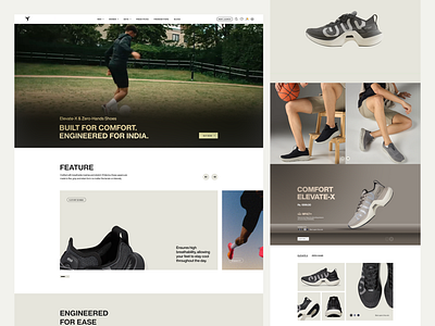 Technosport Website UI Showcase design figma foot wear footer footer design home page landing page product showcase section shoe shoespage technosports ui uiux ux webdevelopment