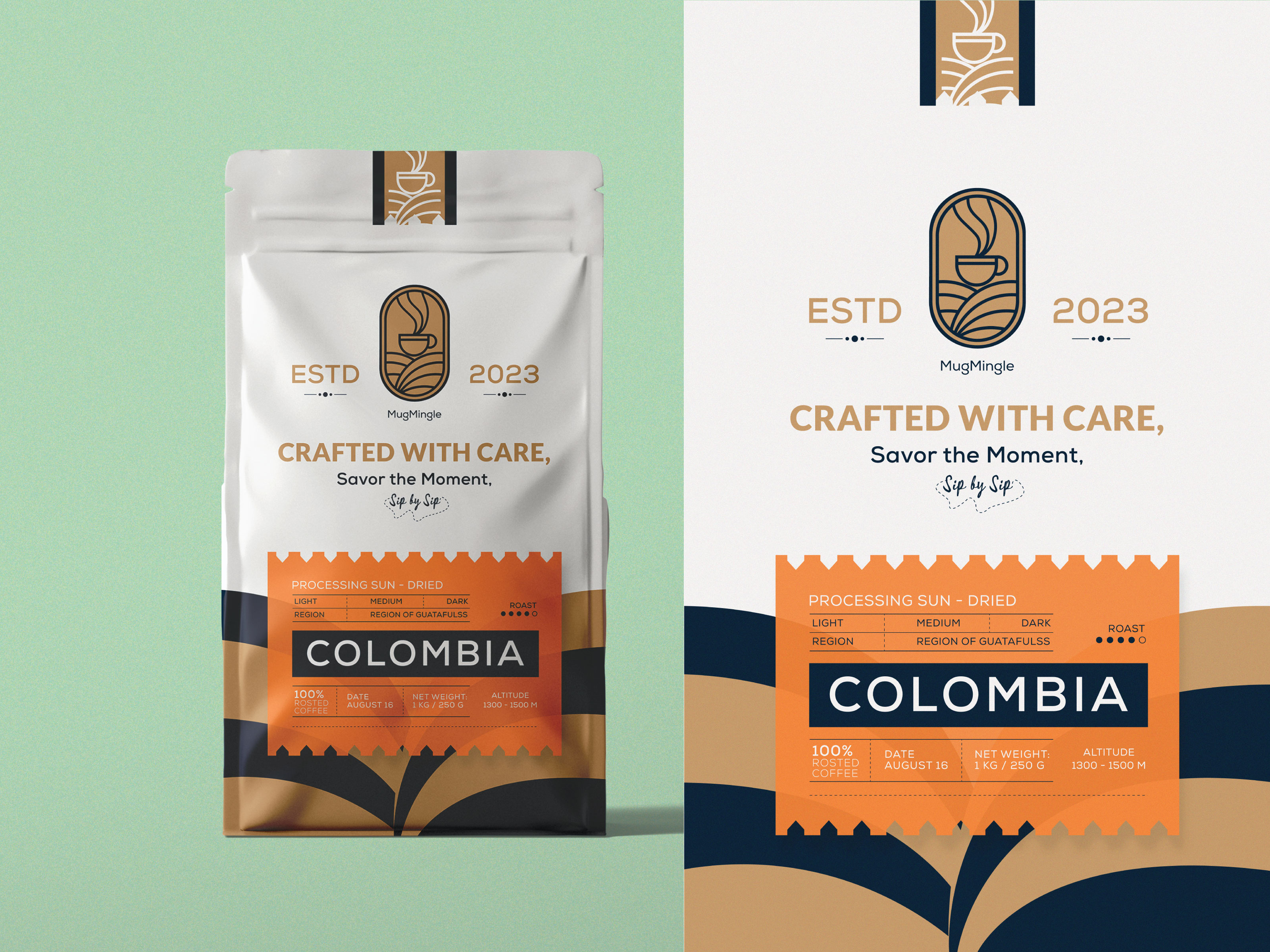 Roasted Coffee Packaging abstract brand identity branding coffee coffee label coffee logo coffee packaging creative coffee design design graphic design illustration label design logo logo design modern packaging packaging design product packaging product packaging design vector