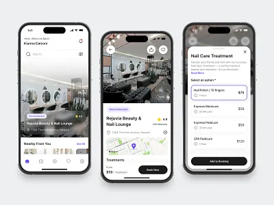 Booking Mobile App app beauty book card clean design find fireart pricing reserve ui ux