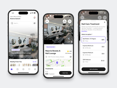 Booking Mobile App app beauty book card clean design find fireart pricing reserve ui ux