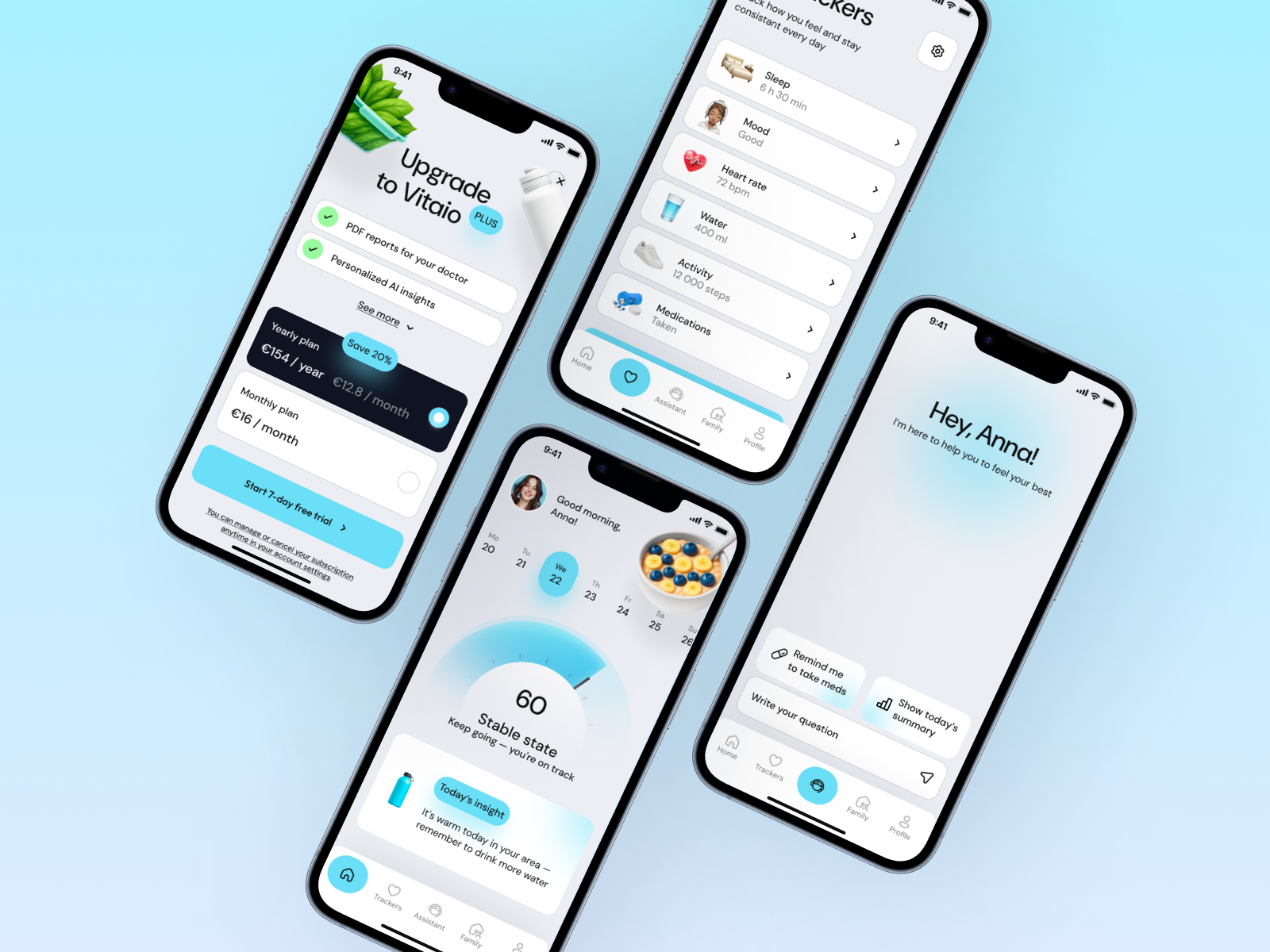 Vitaio - Mobile Application for Health & Wellness Tracking application health health check health tacker mobile app ui concept uxui