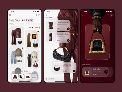 AI-Powered Outfit Stylist Mobile App ai powered mobile app ai stylist android app screen clothes app ecommerce app fashion app fashion template ios luxury app mobile app design mobile app ui modern app ui online shop online store personal trending app wardrobe app