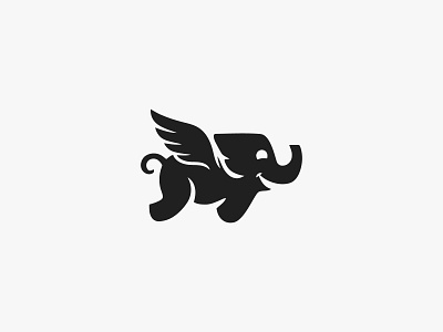 Flying Elephant Logo animal logo baby elephant branding branding design design elephant elephant logo flying elephant logo graphic design illustration logo logo design ui ux vector wild animal