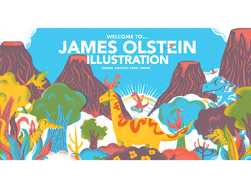 New James Olstein Website! dinosaur editorial editorial illustration illustration james olstein jamesolstein.com texture vector website