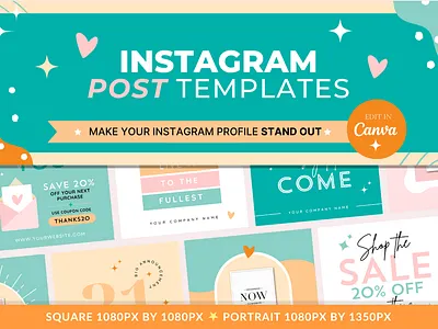Pastel Glow Instagram Posts (Canva) banners branding canva design facebook graphic design posters social media templates