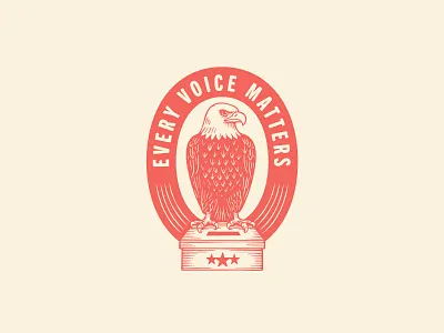 Make Your Voice Count american made badge branding design eagle election graphic design illustration lettering logo patriotic illustration typography usa vector vote