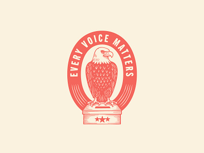 Make Your Voice Count american made badge branding design eagle election graphic design illustration lettering logo patriotic illustration typography usa vector vote