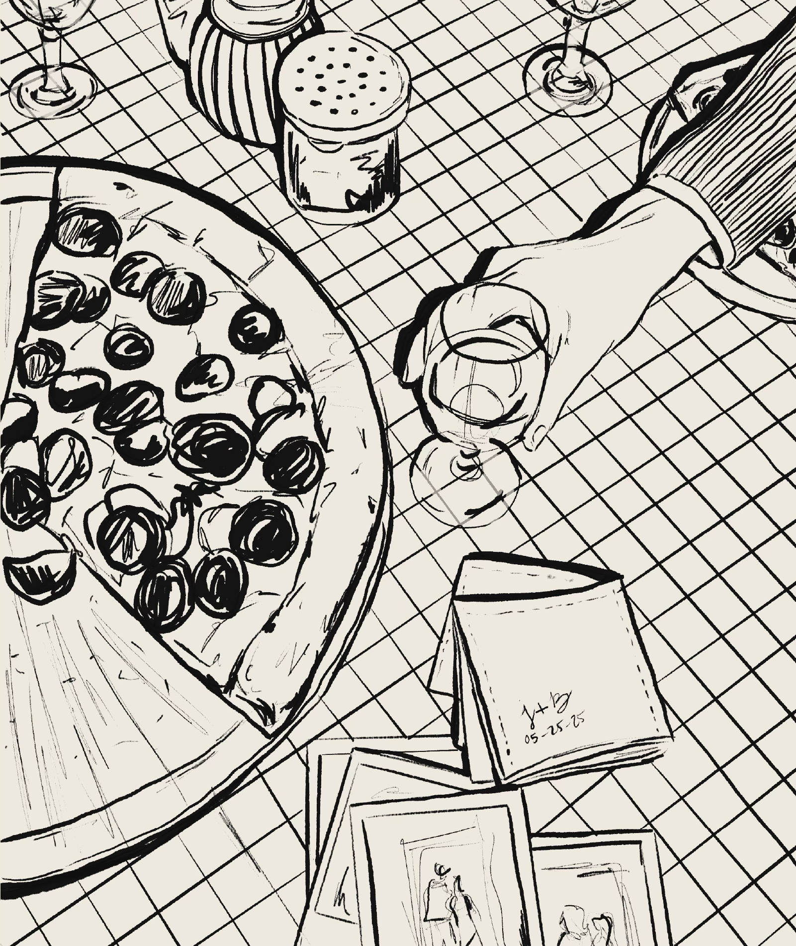 Freehand Friday branding design digital drawing digital sketch drawing graphic design illustration lettering pizza procreate sketch textured illustration typography vector