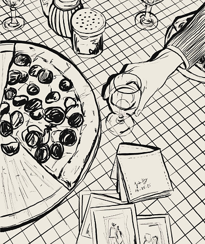 Freehand Friday branding design digital drawing digital sketch drawing graphic design illustration lettering pizza procreate sketch textured illustration typography vector